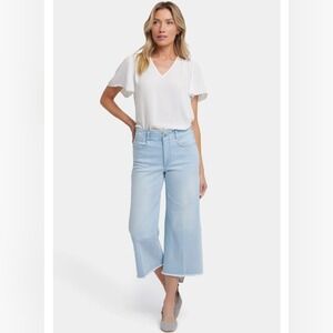 NYDJ Raw Hem Denim Culotte Gauchos Sz 10 NWT Retro Fall Casual Basics‎